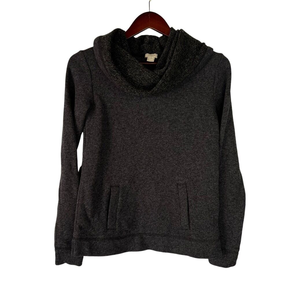 J. Crew Funnel Cowl Neck Sweater Sweatshirt Cotton Wool Blend Pocket Women’s XS